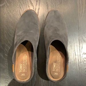 Grey Suede Mules